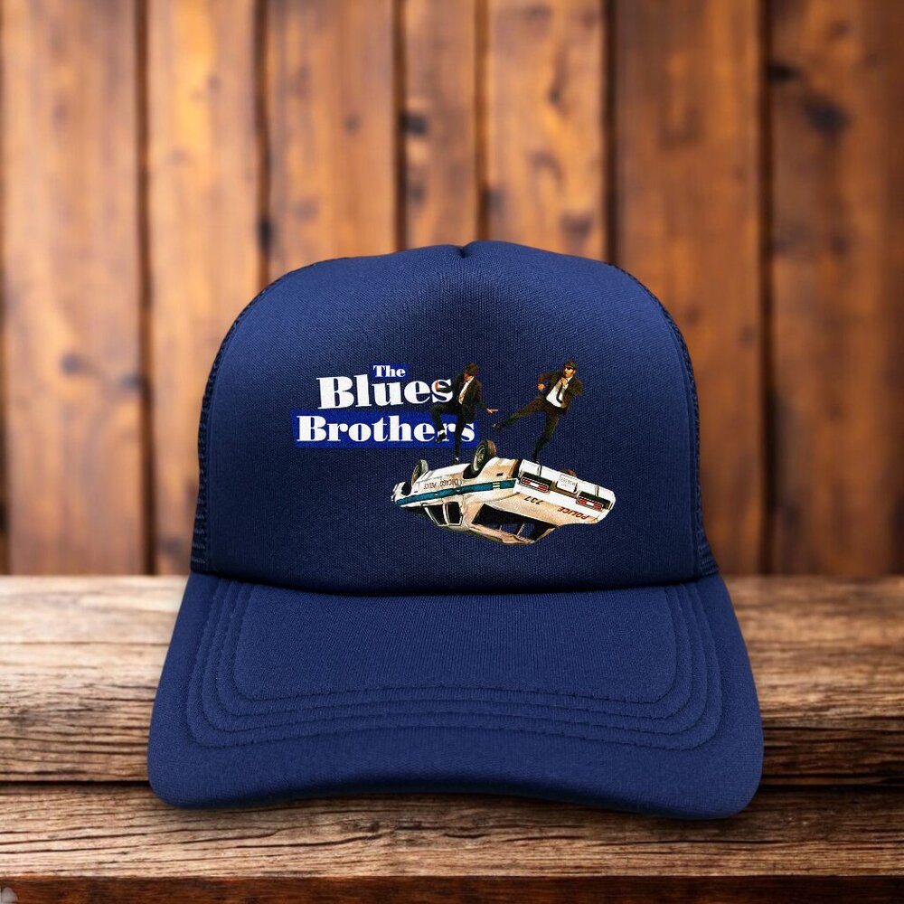 Blues Brothers Mens Trucker Hat Blue Snapback 1980 Cult Comedy Baseball Cap